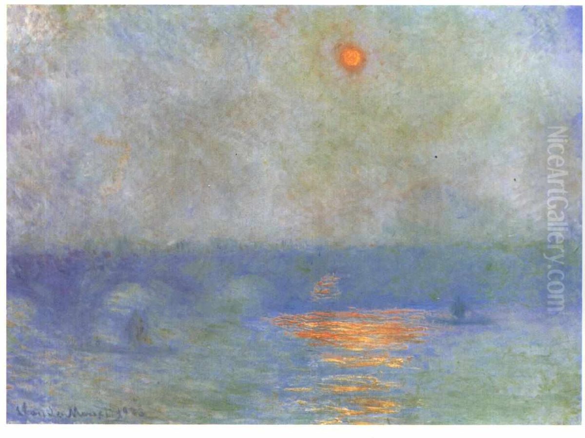 Waterloo Bridge: le soleil dans le brouillard Oil Painting by Claude Oscar Monet