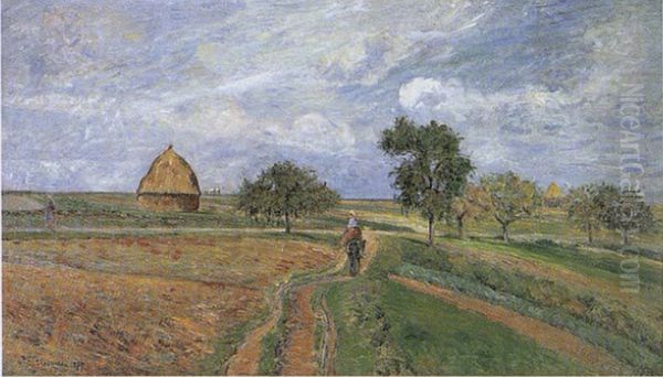 The Old Road to Ennery at Pontoise Oil Painting by Camille Pissarro