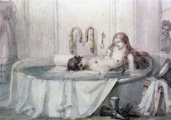 Erotica From The Von Albedyhll Collection Oil Painting by Paul Chenavard