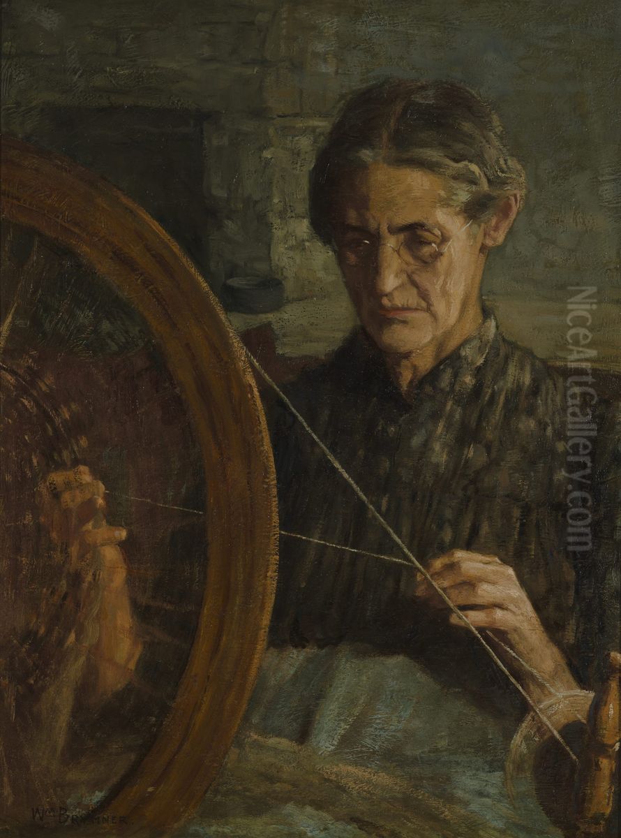 La Vieille Fileuse, ile d'Orleans Oil Painting by William Brymner