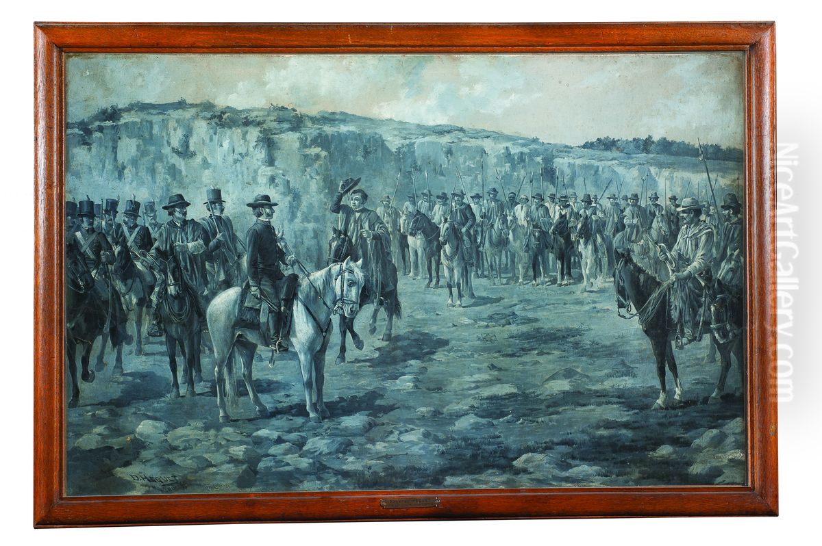 Artigas proclamado primer jefe de los orientales / Artigas en la calera de las huerfanas / Artigas al frente de los orientales Oil Painting by Diogenes Hequet