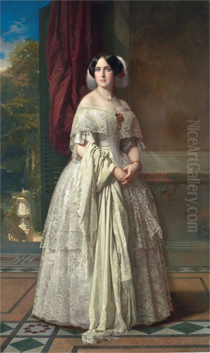 Josefa del Aguila Ceballos, future Marchioness of Espeja Oil Painting by Federico de Madrazo y Kuntz