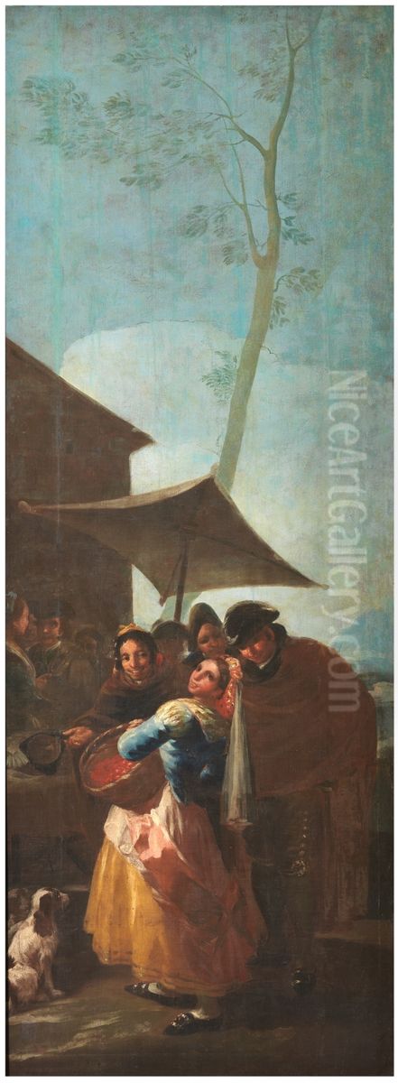 The seller of acerola Oil Painting by Francisco Goya Fuendetodos