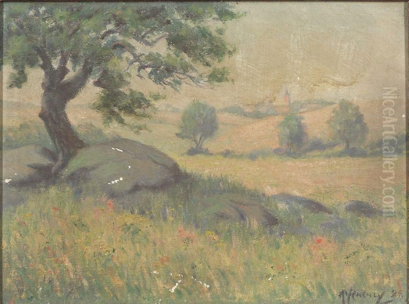 Spring Field Oil Painting by Harold W. Cheney