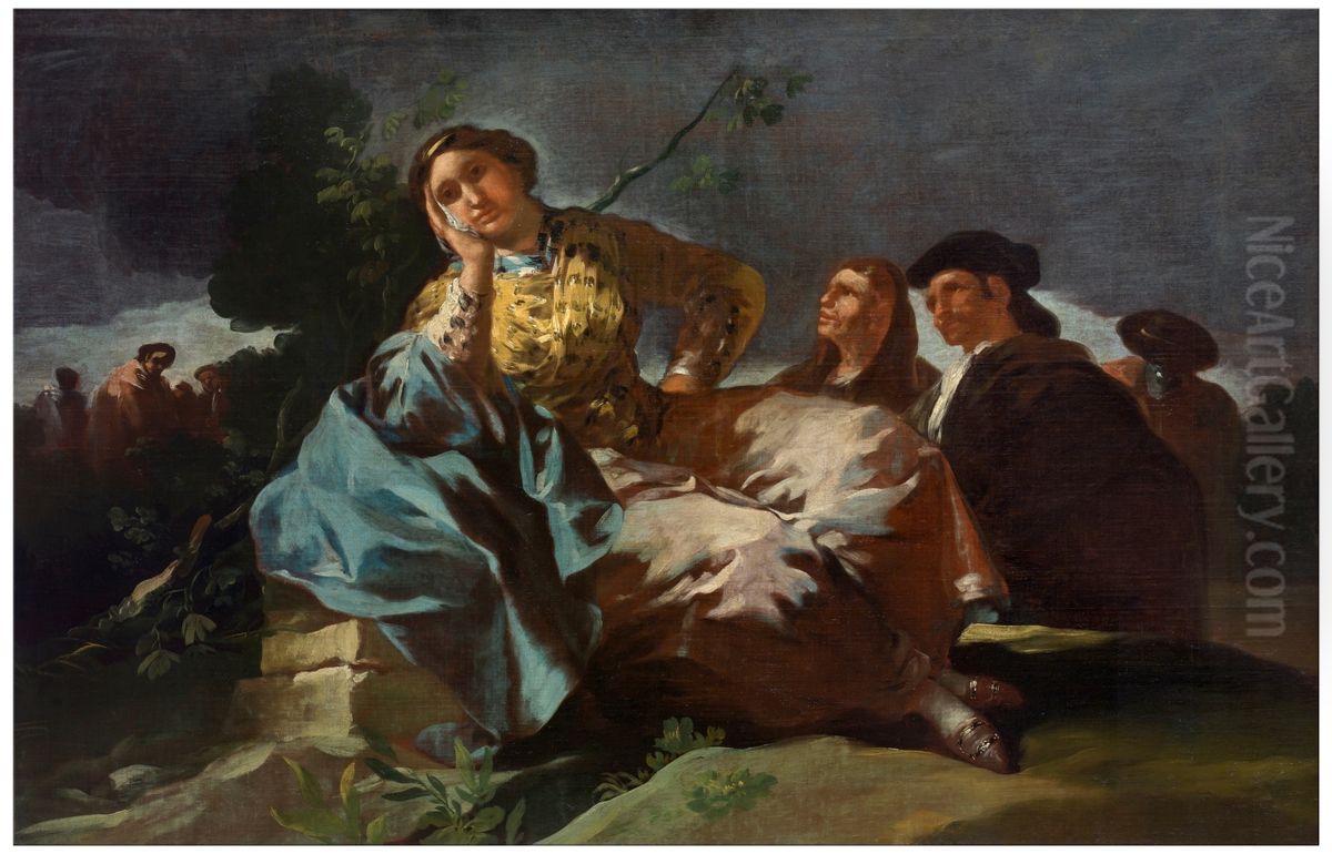 La cita. Oil Painting by Francisco Goya Fuendetodos
