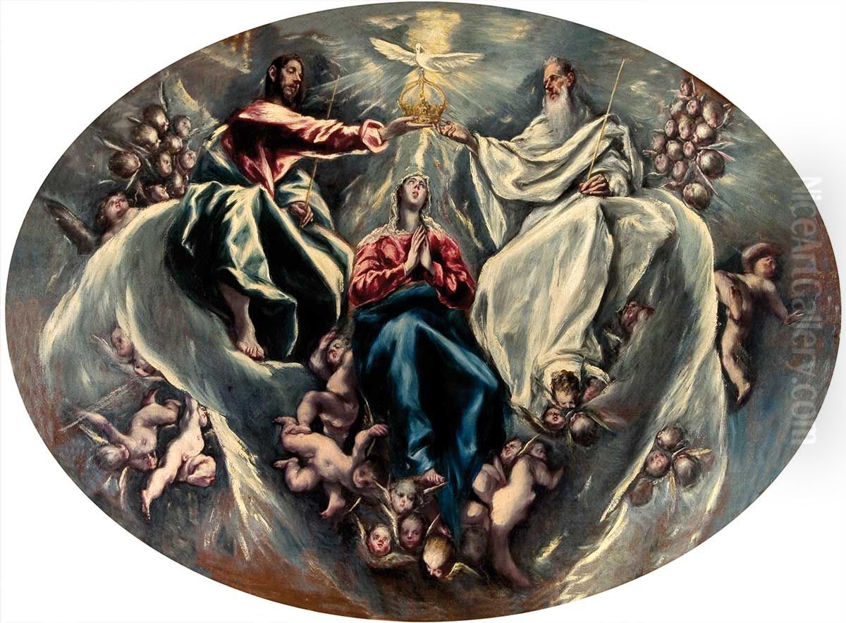 The Coronation of the Virgin Oil Painting by El Greco