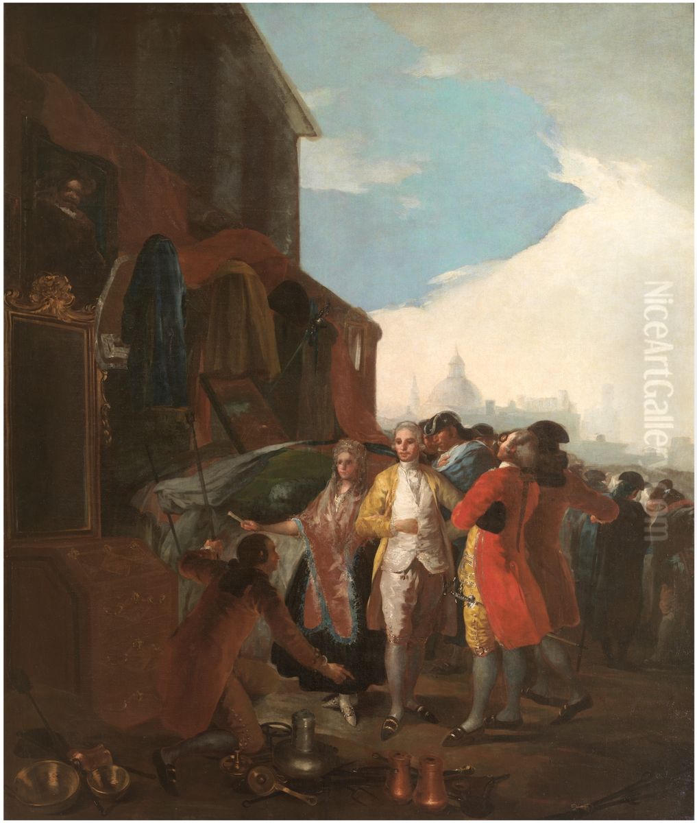 La feria de Madrid. Oil Painting by Francisco Goya Fuendetodos