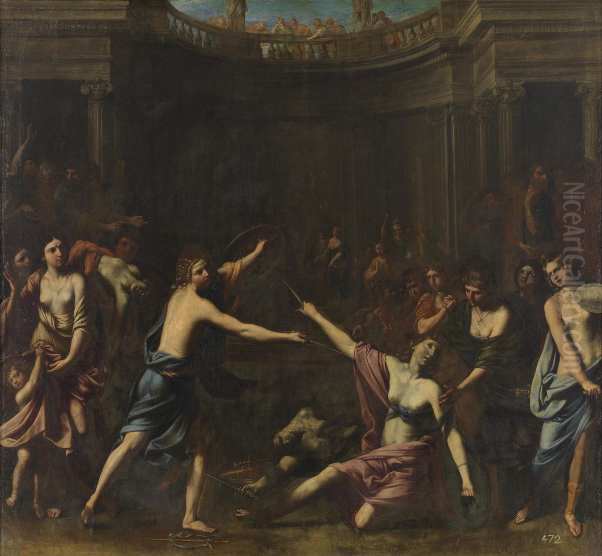 Battle of women Oil Painting by Andrea Vaccaro