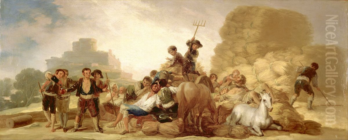 The Threshing Floor Oil Painting by unknown