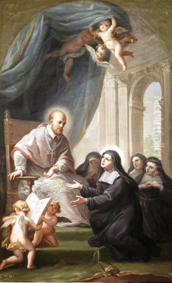 San Francisco de Sales Oil Painting by Francisco Bayeu Y Subias