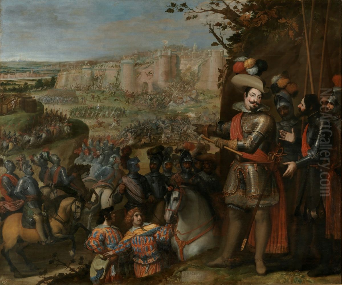 The capture of Rheinfelden (1633) by the troops of the Duke of Feria. Oil Painting by Vincenzo Carducci