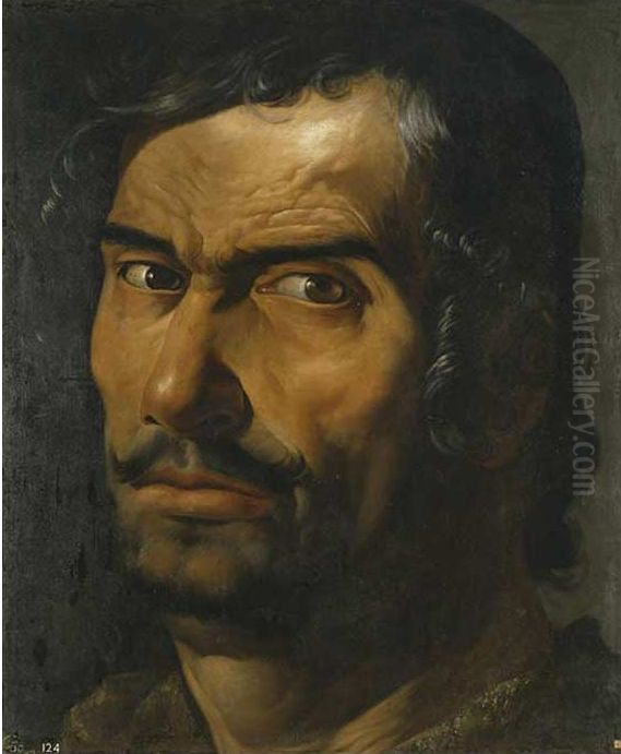 Colossal Head Oil Painting by Vincenzo Carducci