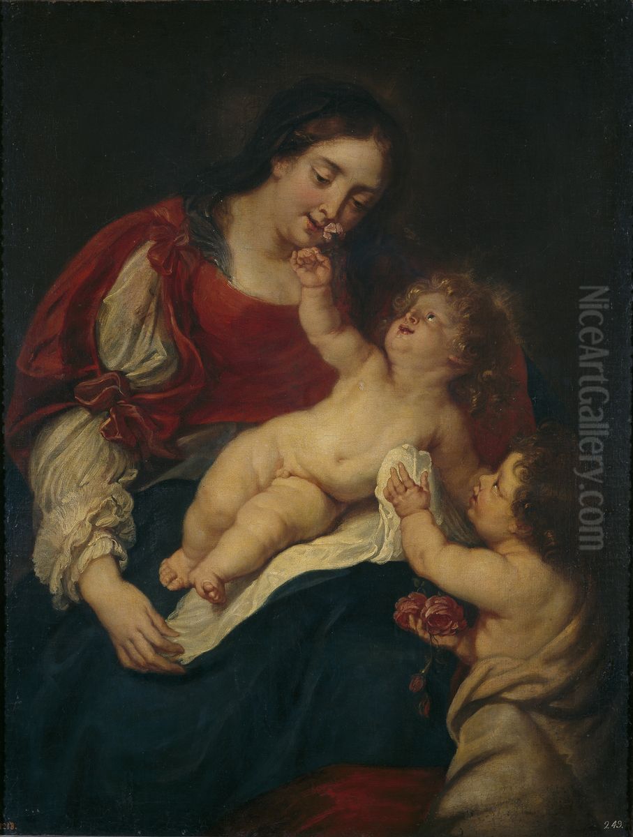 The Madonna of the Roses Oil Painting by Sir Anthony Van Dyck