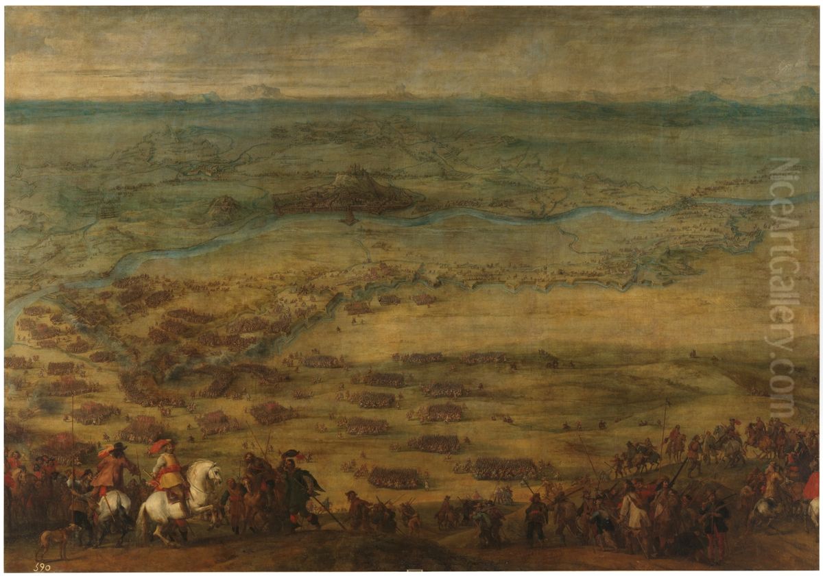 The relief of the plaza de Lerida Oil Painting by Peter Snayers