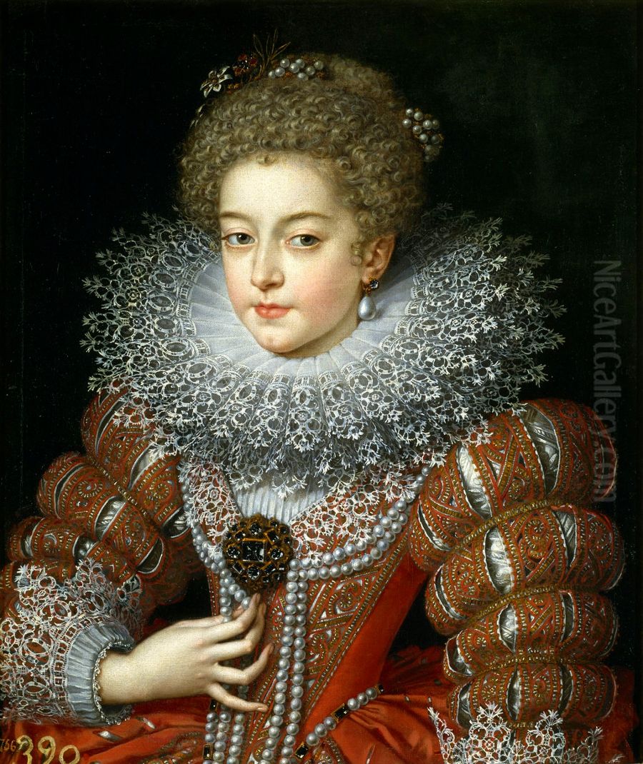 Elisabeth of France (1602-1644) Oil Painting by Frans Pourbus the younger