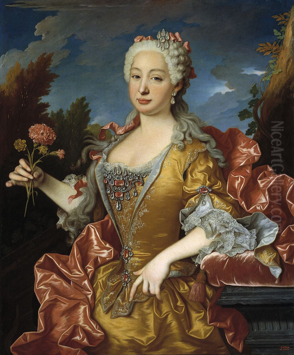 Barbara de Braganza, reina de Espana Oil Painting by Jean Ranc