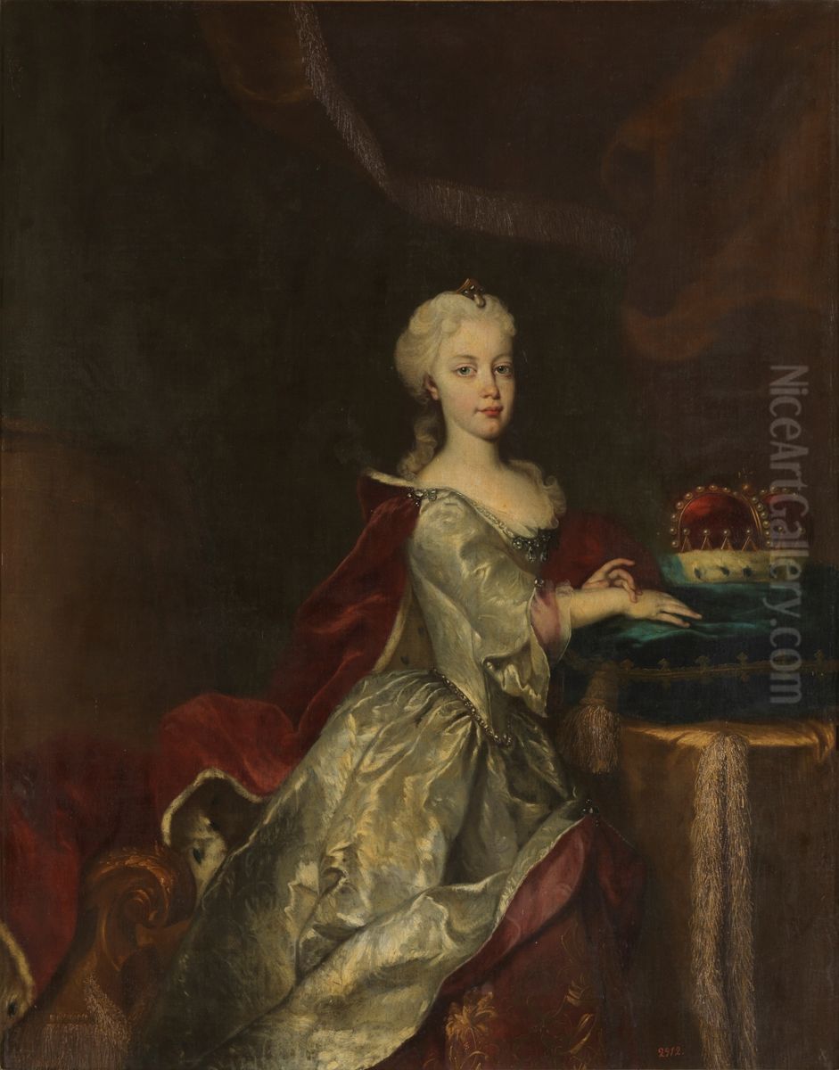Maria Theresa, Archduchess of Austria Oil Painting by Johann-Gottfried Auerbach