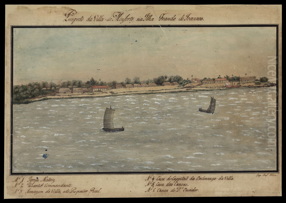 Prospecto da Vila de Monforte na Ilha Grande de Joannes Oil Painting by Jose Joaquim Freire