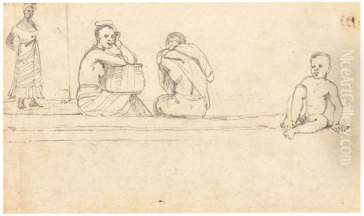 Slaves and negroes at Rio and Bahia Oil Painting by Charles Landseer