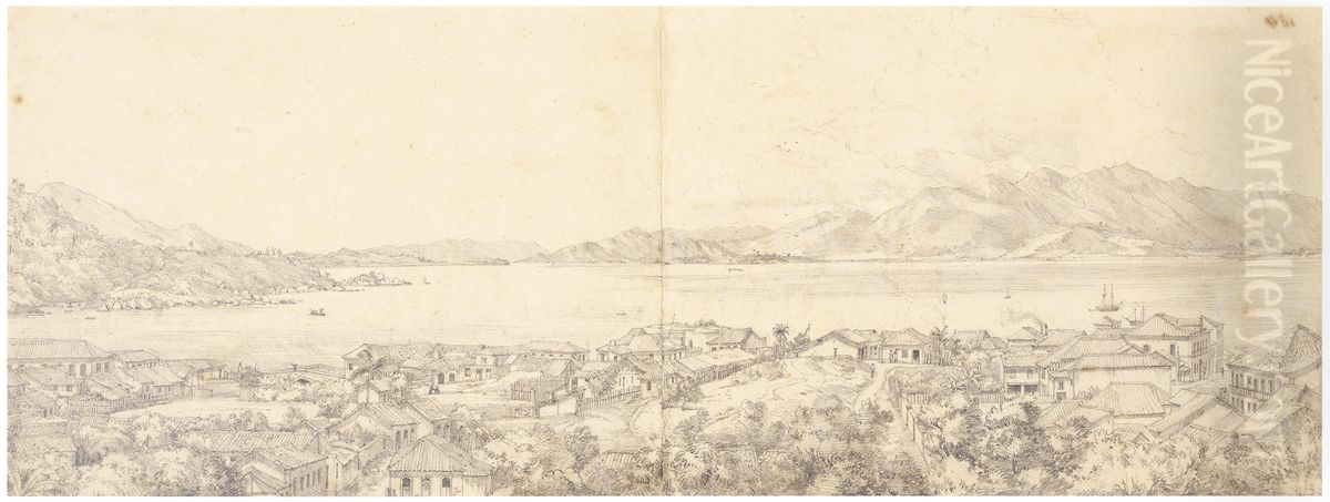 View of bay and Mainland from upper part of Destierro Oil Painting by Charles Landseer