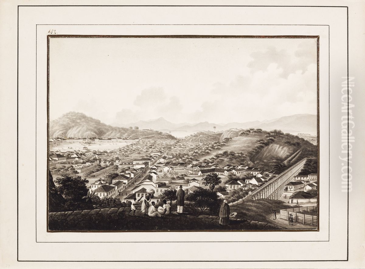 Vista da Cidade de St. Sebastiao do Rio de Janeiro tirada do Convento de Sta. Thereza Oil Painting by Karl Robert von Planitz