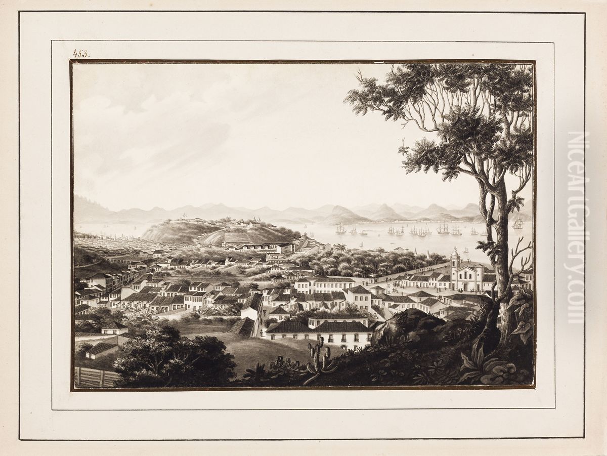 Vista da Cidade de St. Sebastiao do Rio de Janeiro tirada do Convento de Sta. Thereza Oil Painting by Karl Robert von Planitz