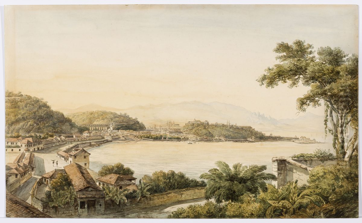 Vista do Rio de Janeiro tomada do outeiro da Gloria (atribuido) Oil Painting by Willem Roelofs