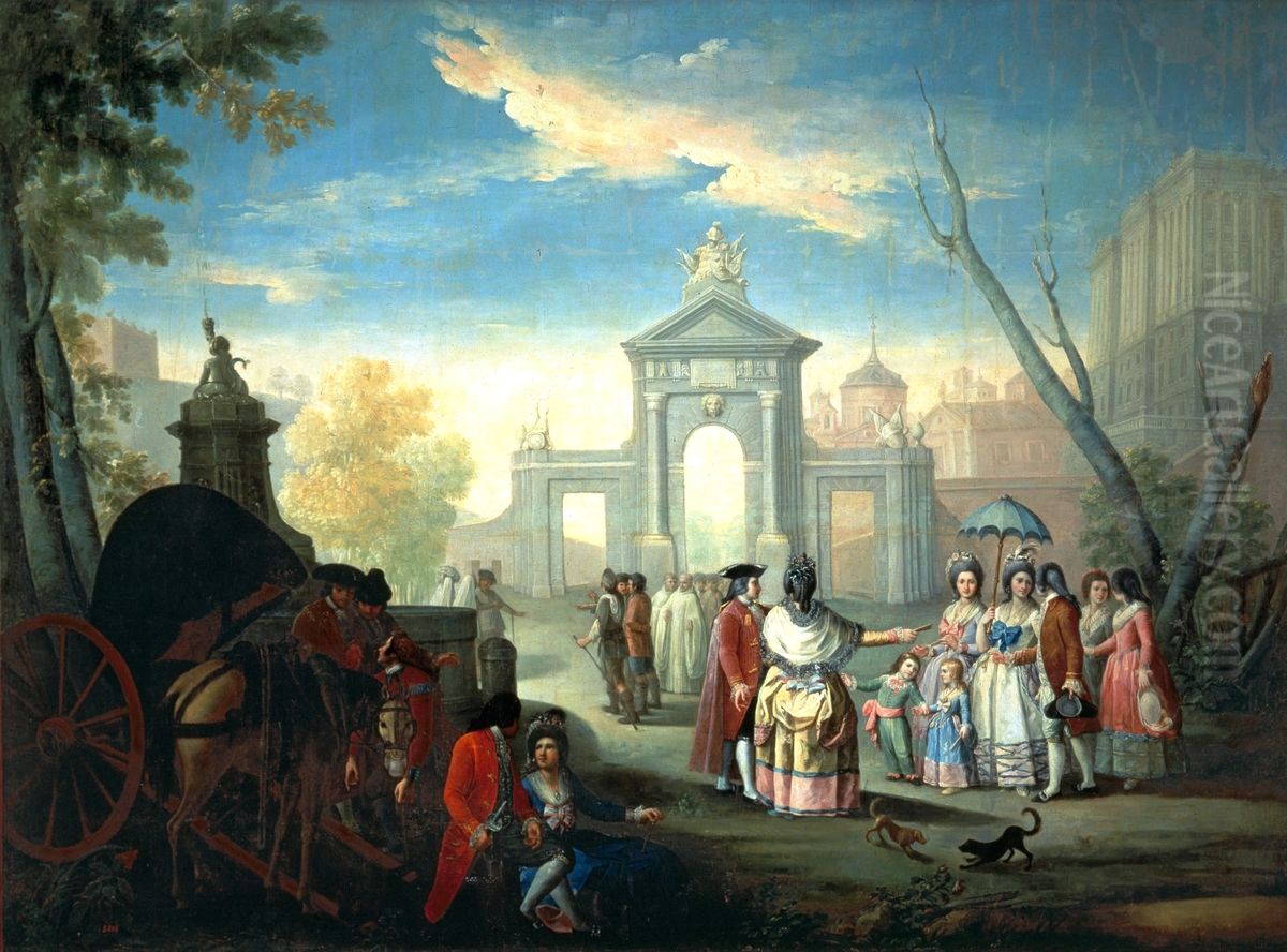 La Puerta de San Vicente Oil Painting by Gines Andres de Aguirre