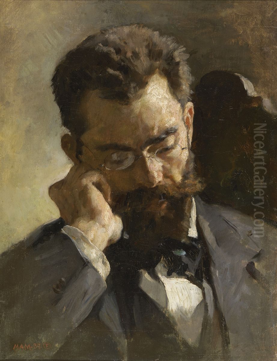 El pintor Francisco Pradilla Oil Painting by Alejandro Ferrant Y Fischermans