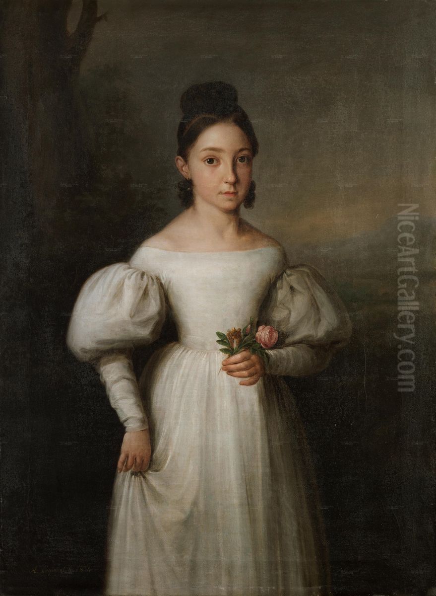 Luisa Teresa di Borbone-Spagna Oil Painting by Antonio Maria Esquivel