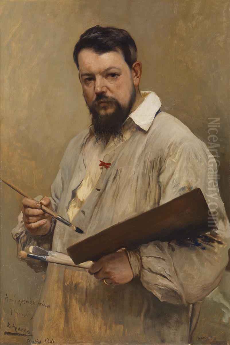 El pintor Joaquin Sorolla Oil Painting by Jose Jimenez Aranda