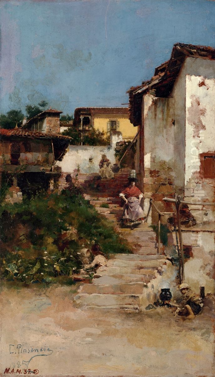 San Esteban de Pravia Oil Painting by Casto Plasencia