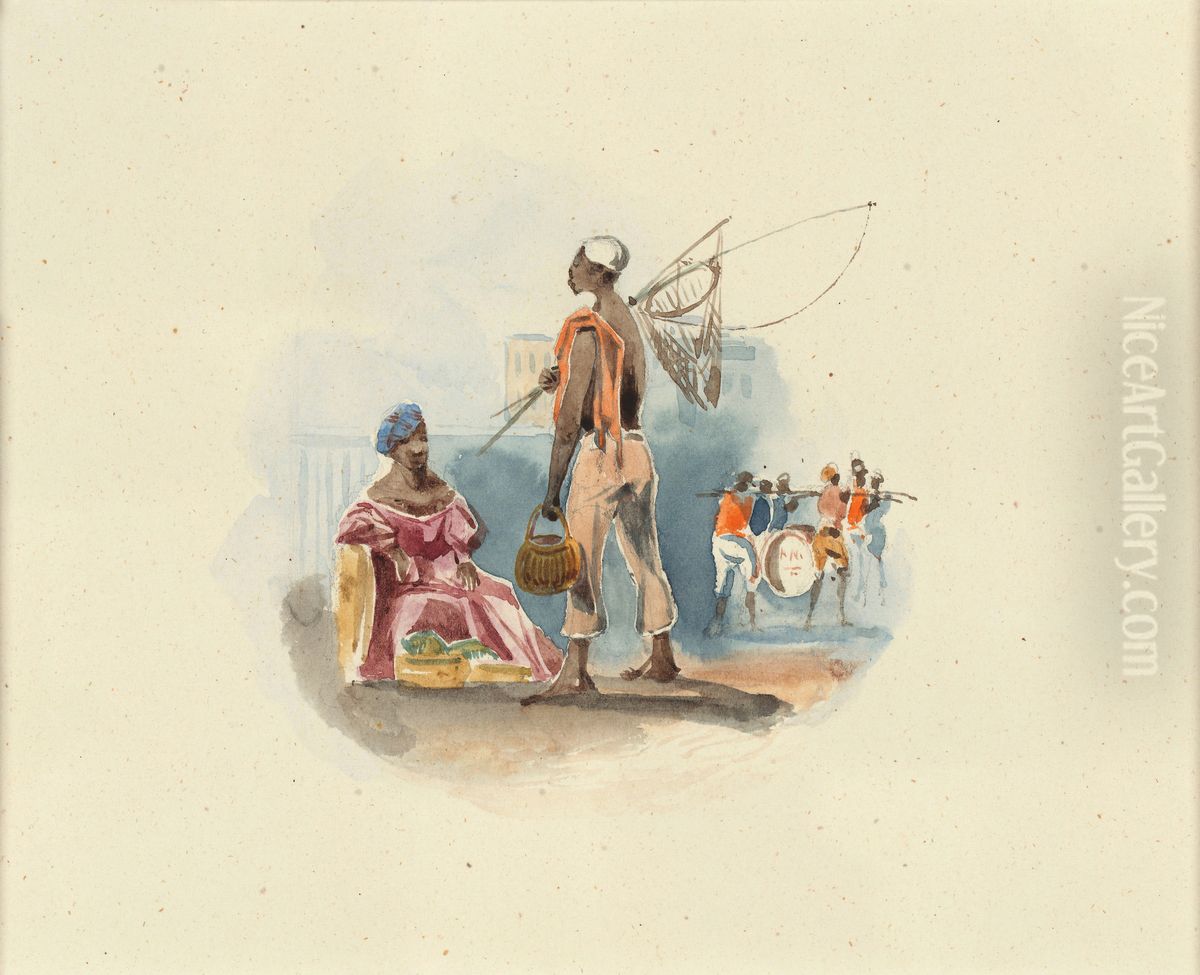 Estudo para frontispicio Bresil Oil Painting by Jules Marie Vincent de Sinety