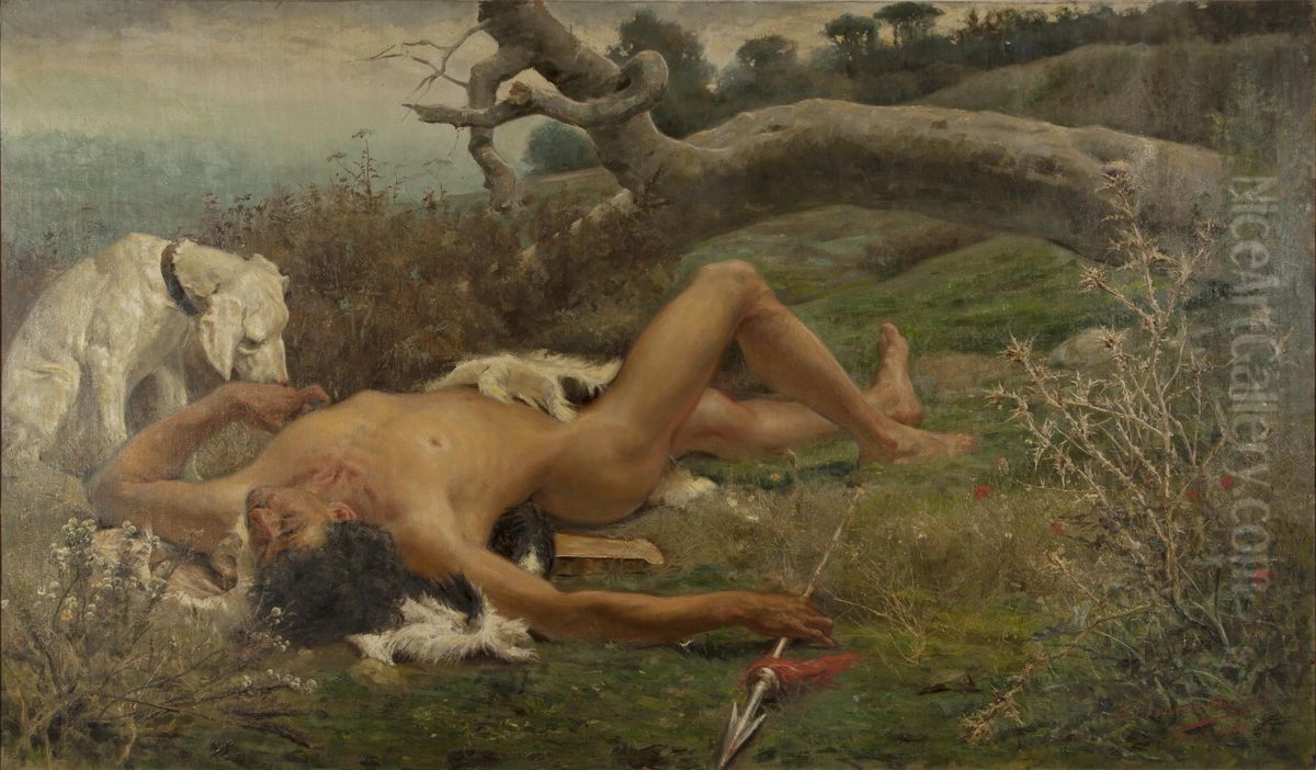 La muerte de Adonis Oil Painting by Eugenio Alvarez Dumont