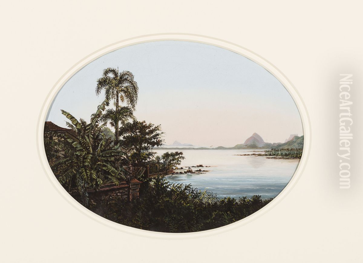 Lagoa Rodrigo de Freitas (Morro Dois Irmaos) (atribuido) Oil Painting by Nicola Antonio Facchinetti