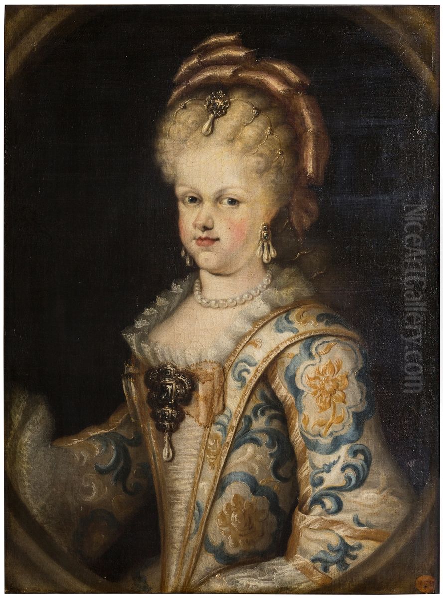 Maria Luisa Gabriela de Saboya reina de Espana Oil Painting by Miguel Jacinto Melendez