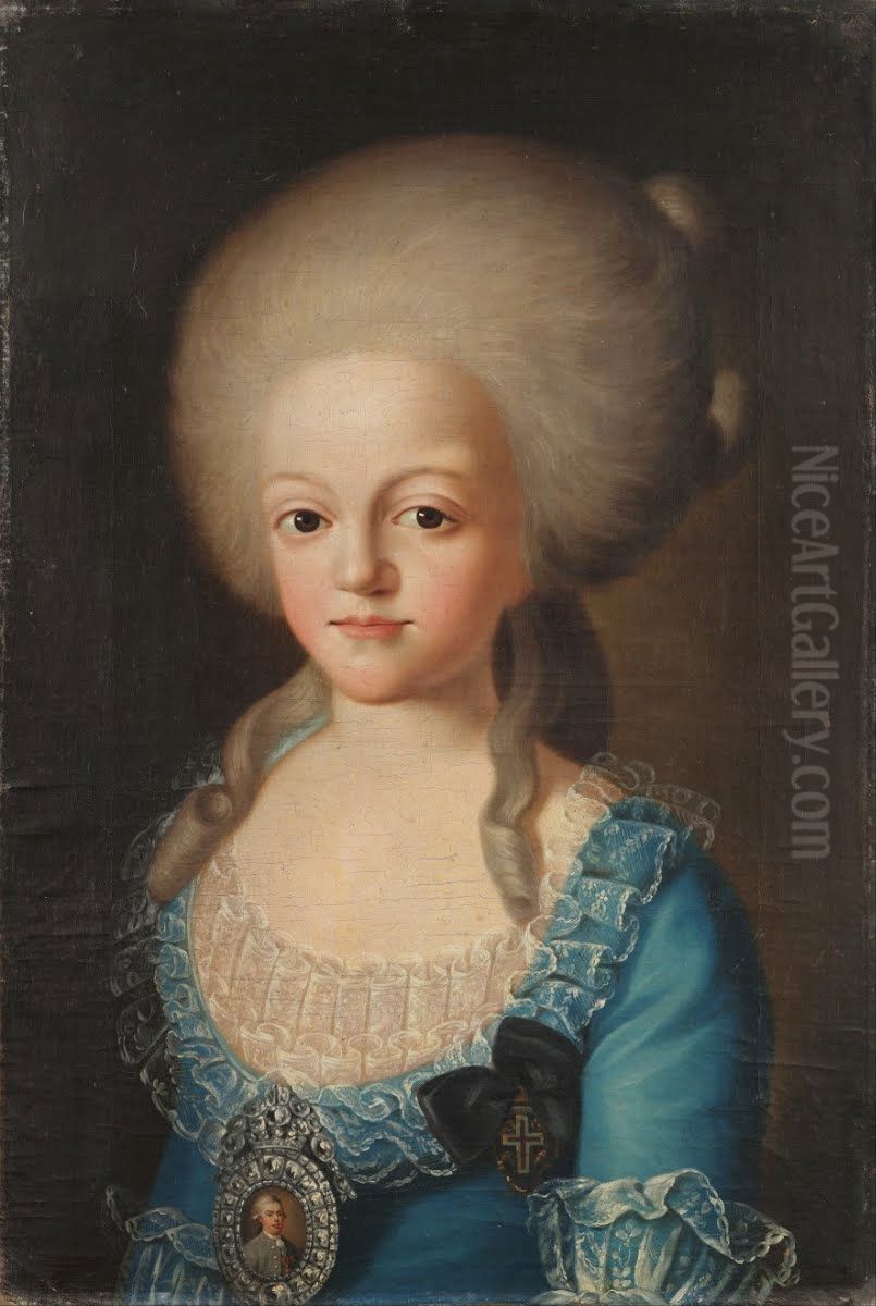 Portrait of D. Carlota Joaquina, princess of Brasil Oil Painting by Giuseppe Troni