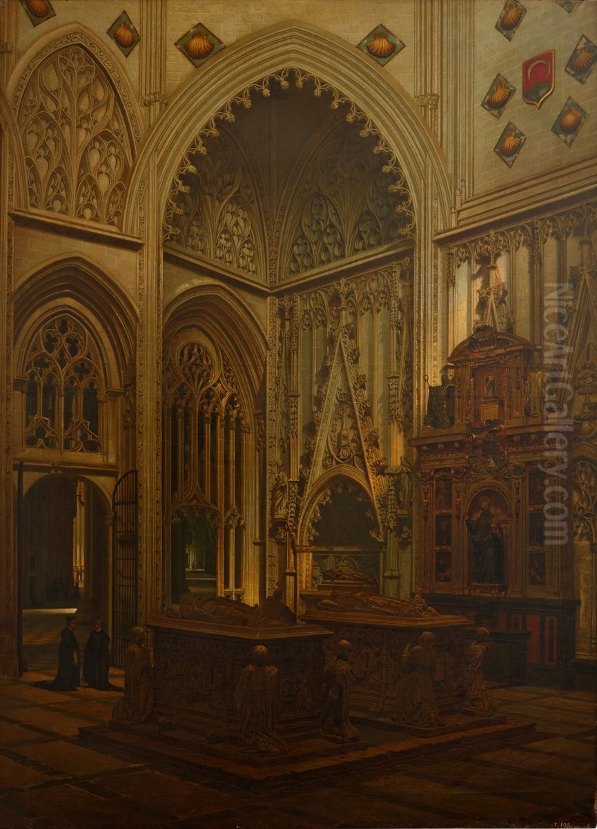 Capilla y sepulcros del condestable de Castilla, don Alvaro de Luna, y de su mujer, dona Juana de Pimentel, en la Catedral de Toledo Oil Painting by Pablo Gonzalvo