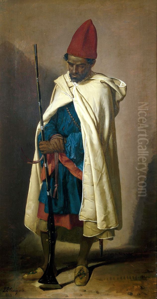 Moro Oil Painting by Joaquin Dominguez Becquer