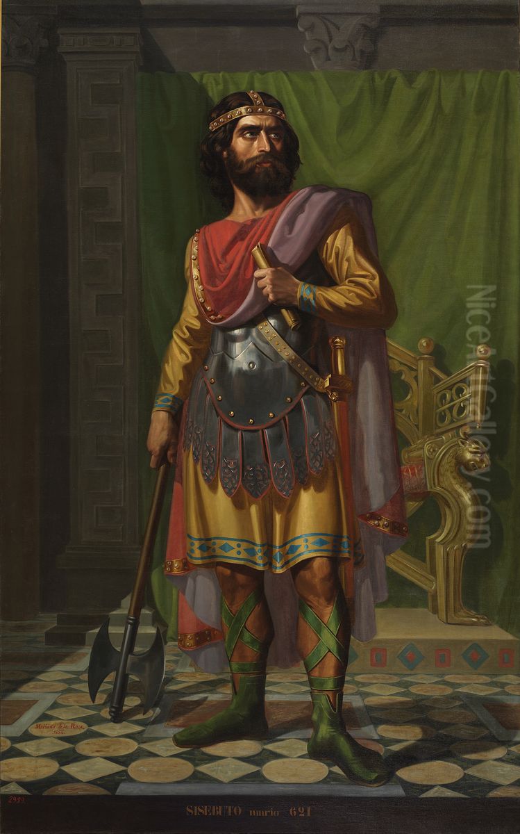 Sisebuto, rey de los Visigodos Oil Painting by Mariano de la Roca y Delgado