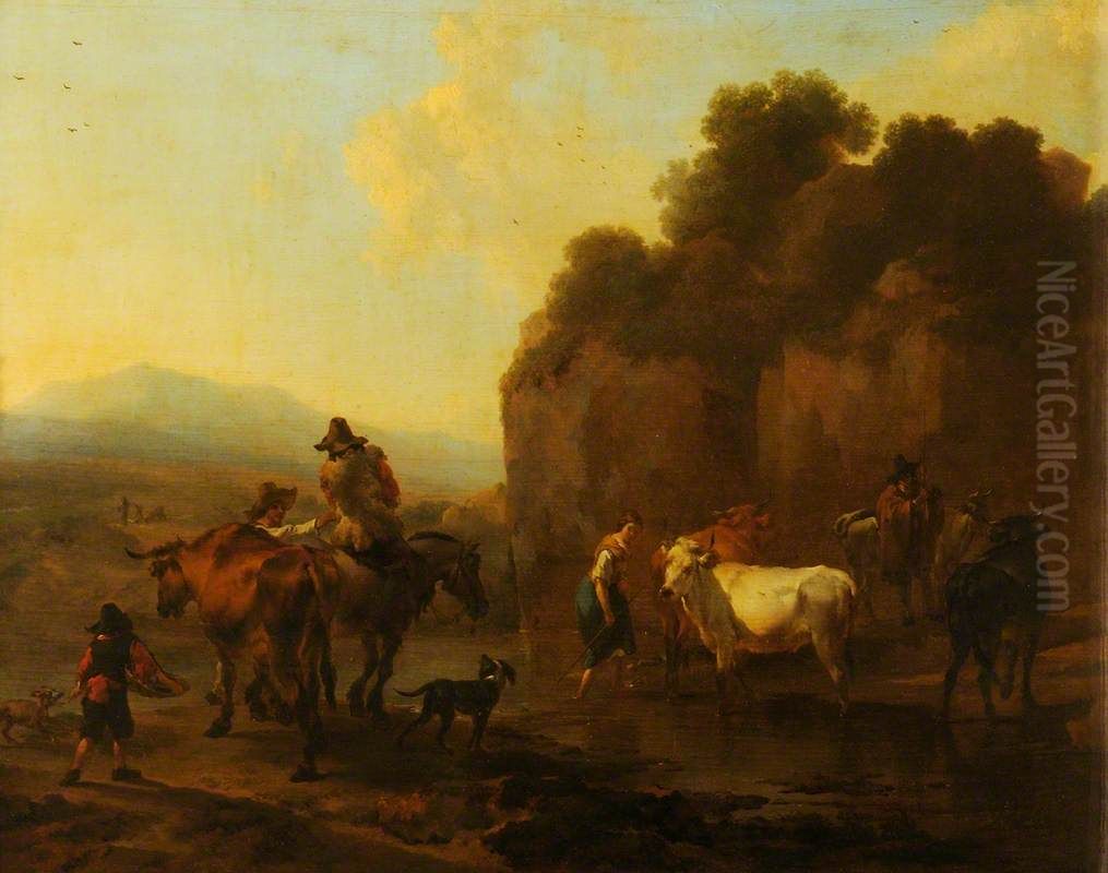 The Ford Oil Painting by Nicolaes Pieterszoon Berchem