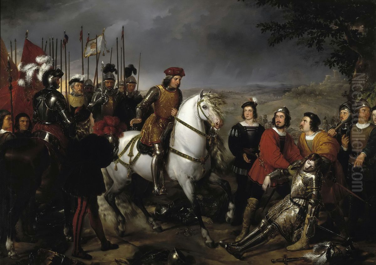 Gonzalo Fernandez de Cordoba at the Battle of Cerignola Oil Painting by Federico de Madrazo y Kuntz