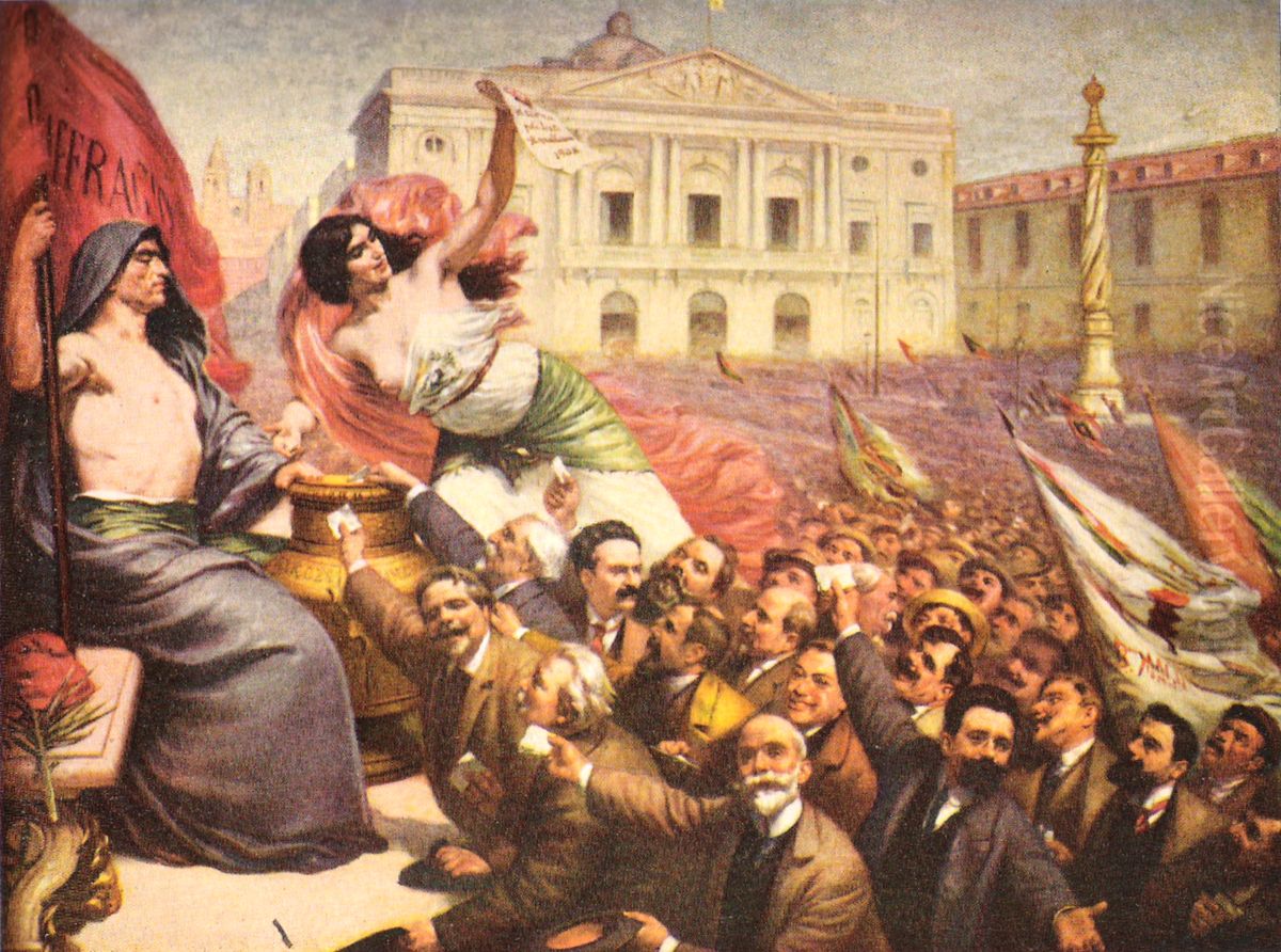 The Suffrage Oil Painting by Veloso Salgado