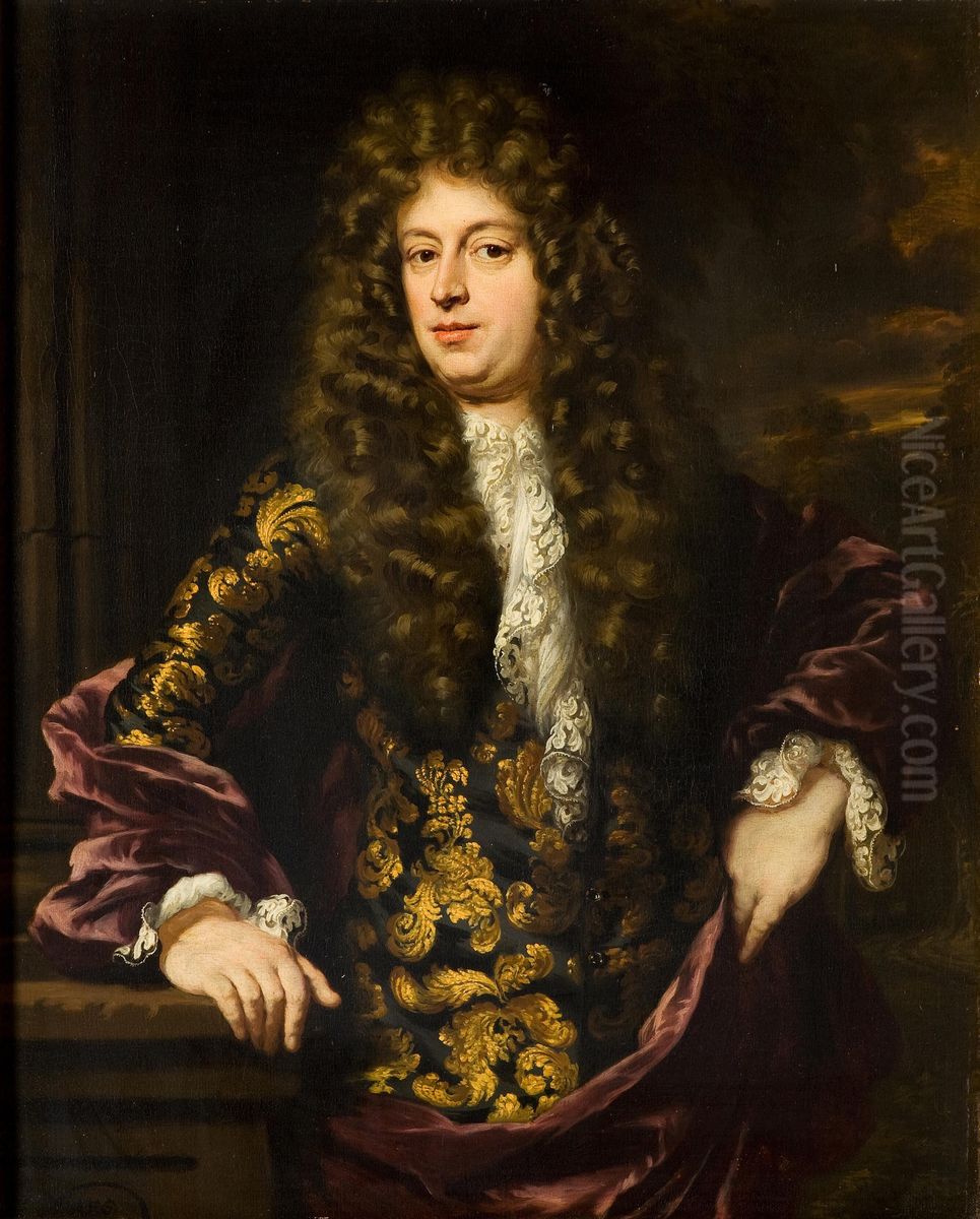 Portrait of a man, possibly Joan Blaeu (1650-1712) Oil Painting by Nicolaes Maes