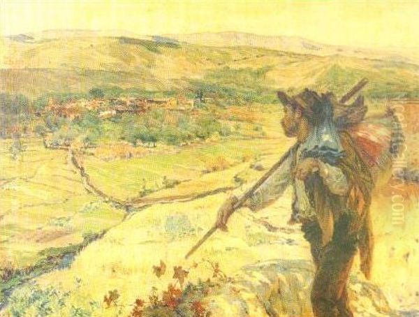 The Emigrant Oil Painting by Jose Malhoa