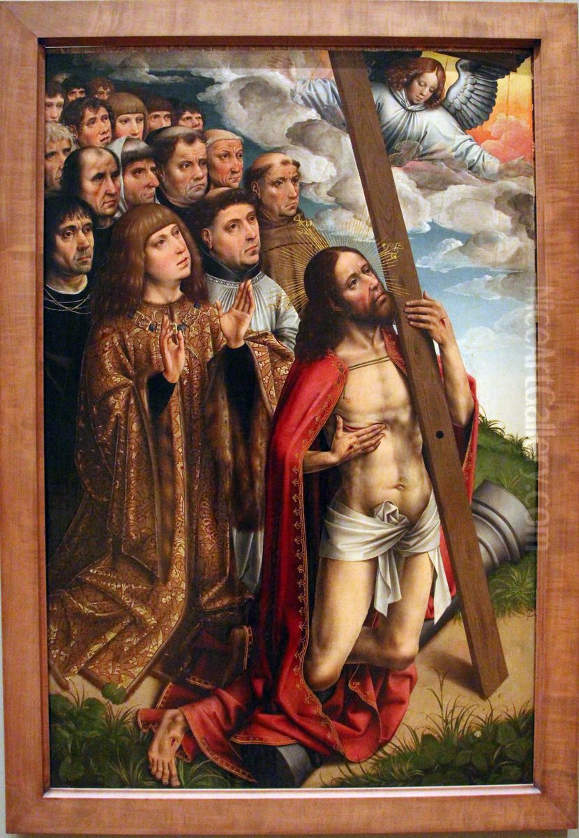 Christ the mediator, with Philip the Fair Oil Painting by Colijn de Coter