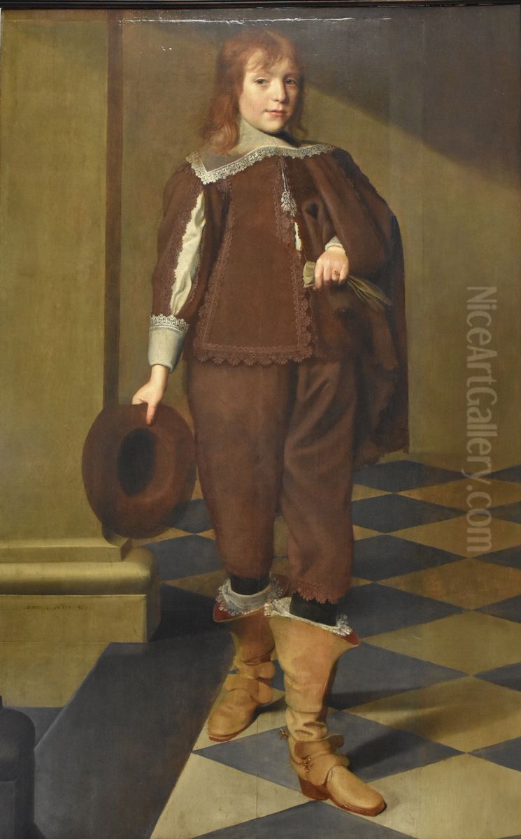 Portrait of a twelve-year-old child Oil Painting by Wybrand de Geest