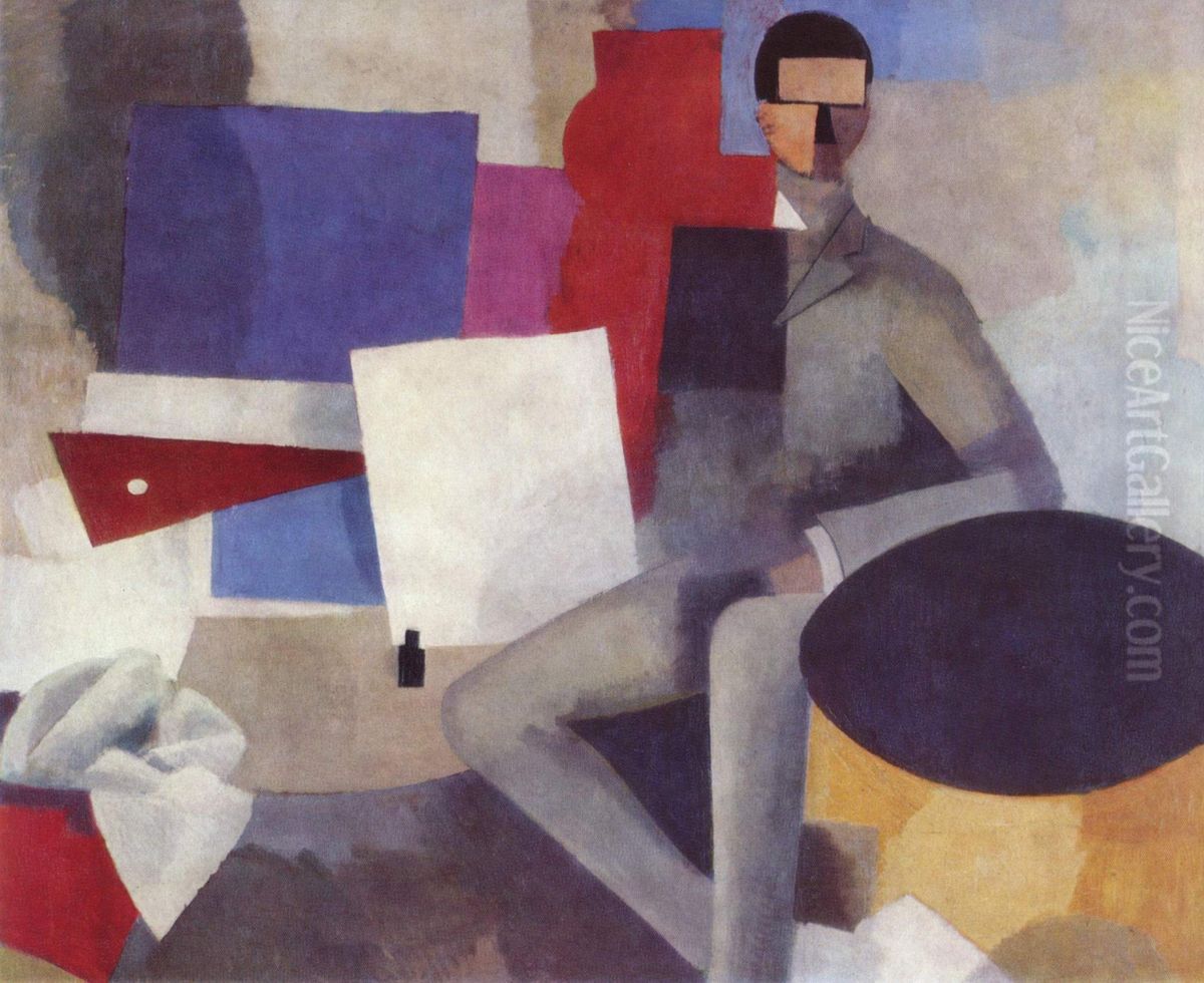 Homme assis Oil Painting by Roger de La Fresnaye