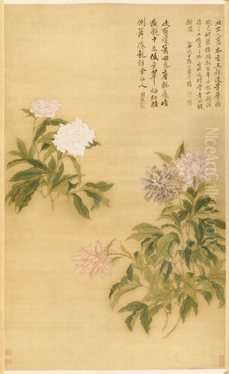 Herbaceous Peony Oil Painting by Yun Shouping
