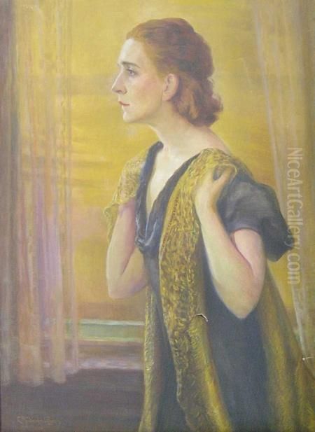 Lady In Interior Oil Painting by Emma Richardson Cherry